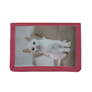 White cat Zazzle_Growshop. Trifold Wallet