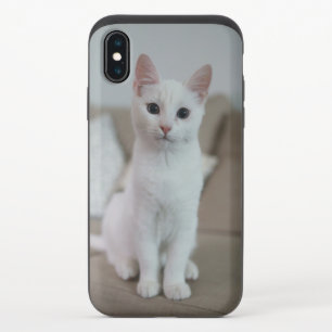 White cat   Zazzle_Growshop. iPhone XS Slider Case