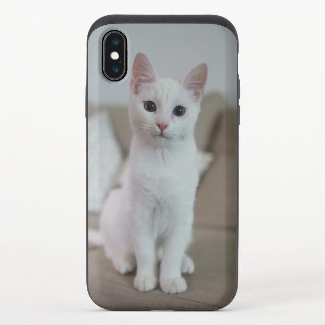 White cat | Zazzle_Growshop. Uncommon iPhone Case (Back)