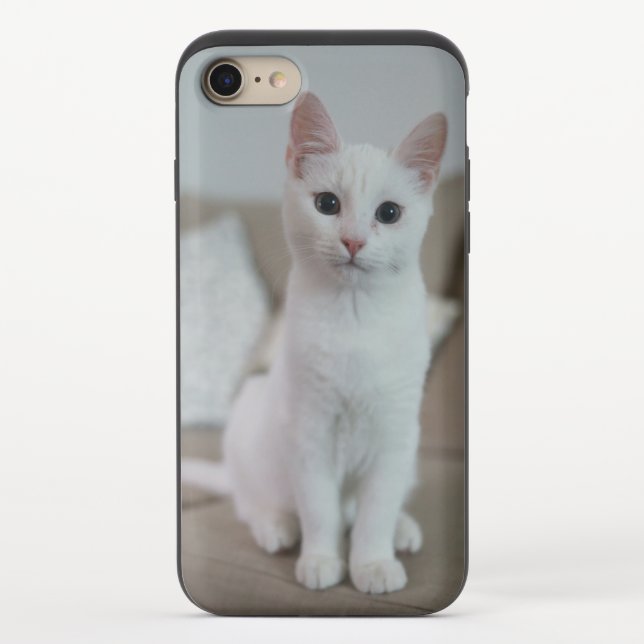 White cat | Zazzle_Growshop. Uncommon iPhone Case (Back)