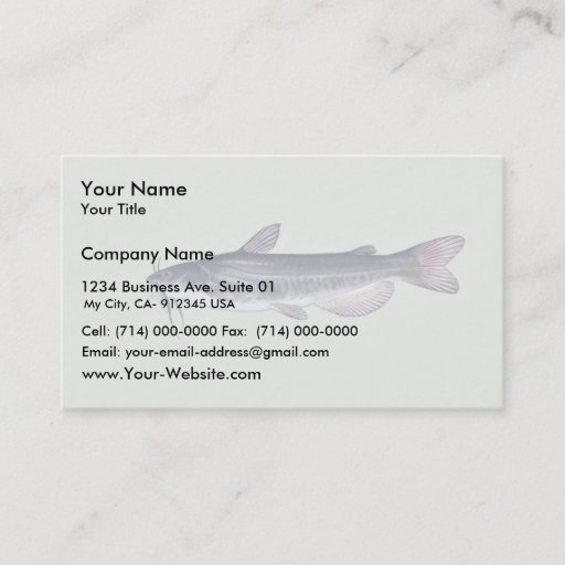 Customizable White catfish business card template