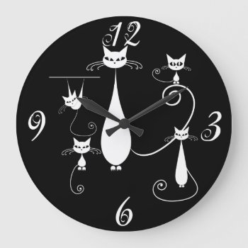 White Cats Everywhere Wall Clock by PetsandVets at Zazzle