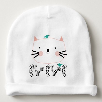 White Cat's Garden Baby Beanie