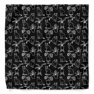 White cats on black bandana