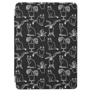 White cats on black iPad air cover