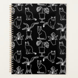 White Cats On Black Planner at Zazzle