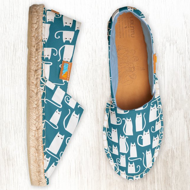 White Cats on Green Espadrilles (Creator Uploaded)
