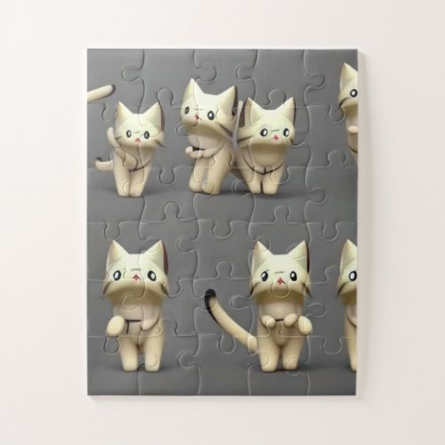 White Cats Pattern Puzzle for All Ages