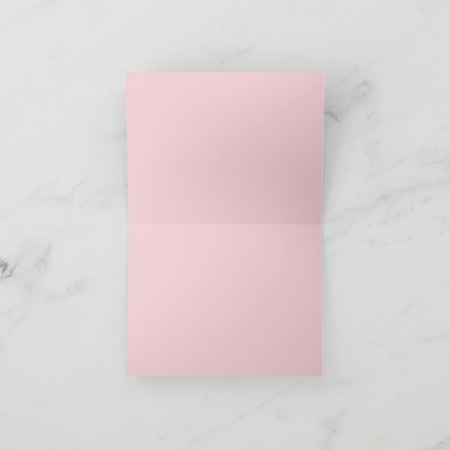 White Cats Pink Roses Floral Flat Thank You Card (Inside)