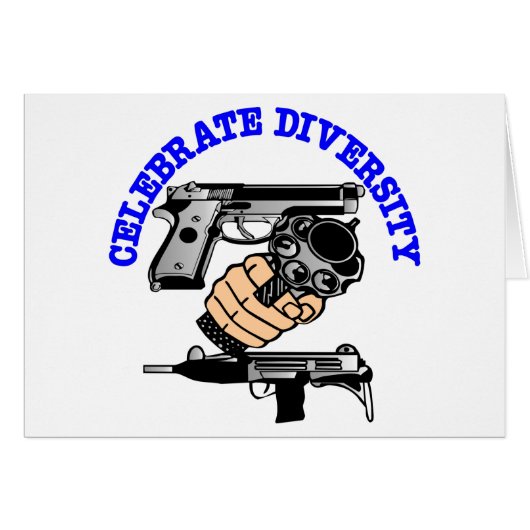 White Celebrate Diversity Guns (Front Horizontal)