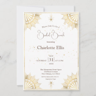 White Celestial Sun and Moon Bridal Brunch Shower Invitation