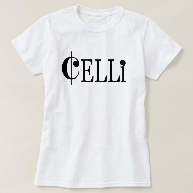 White Celli Basic Woman's Tee (Design Front)