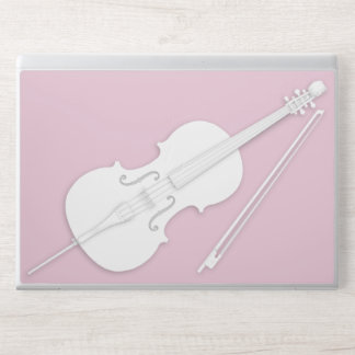 White Cello & Bow Layered Paper Illusion Pink HP Laptop Skin