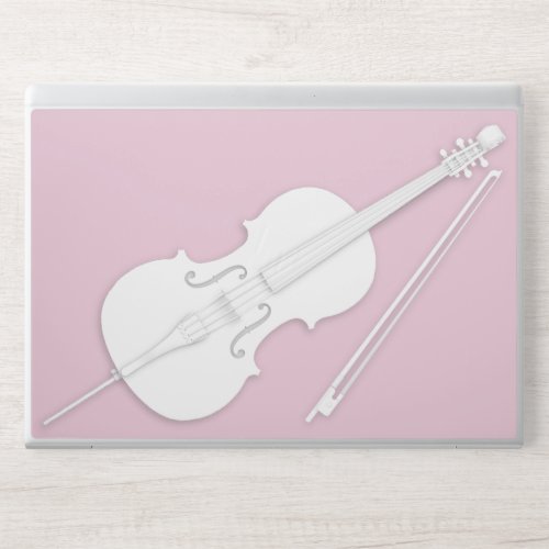 White Cello  Bow Layered Paper Illusion Pink HP Laptop Skin