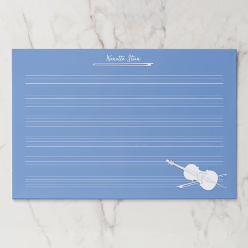 White Cello Custom Blue Giant Music Manuscript Paper Pad