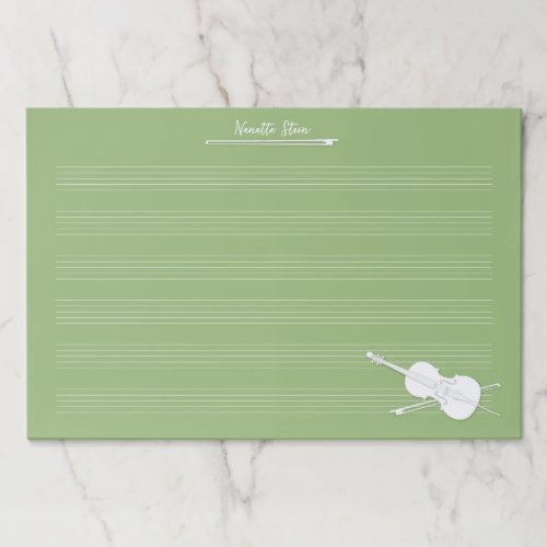 White Cello Custom Green Giant Music Manuscript Paper Pad