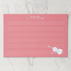 White Cello Custom Mauve Giant Music Manuscript Paper Pad