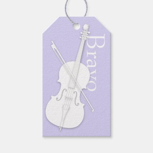 White Cello Lavender Musical Occasion Gift Tags
