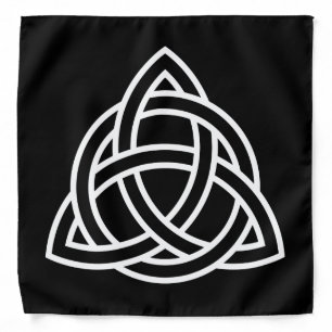 White Celtic Triquetra Triangle Interlaced Circle Bandana