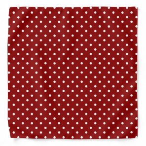 White center Small White Polka dots red background Bandana