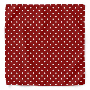 White center Small White Polka dots red background Bandana