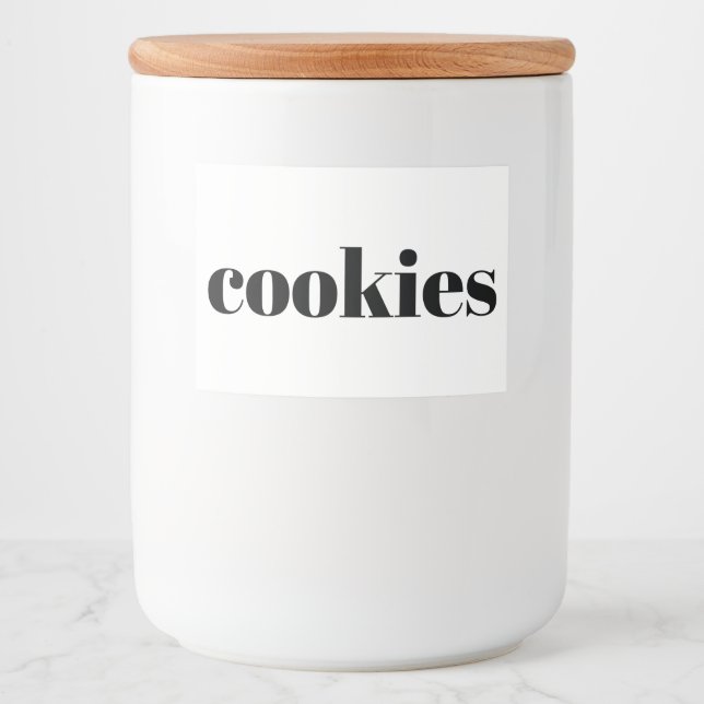 White Ceramic Kitchen Canisters Home Food Storage  Food Label (Front)