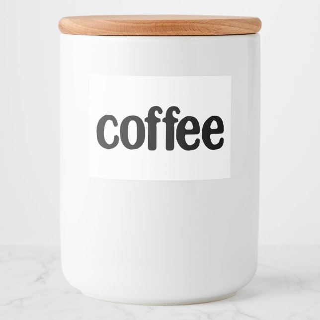 White Ceramic Kitchen Canisters Home Food Storage  Food Label (Front)