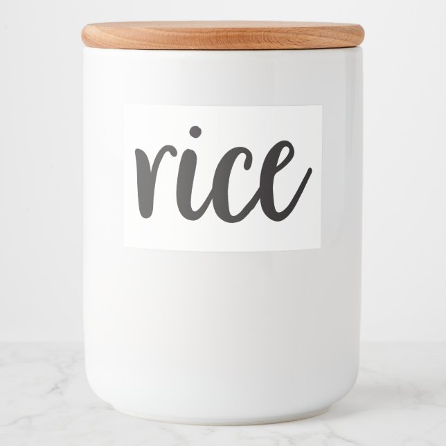 White Ceramic Kitchen Canisters Home Food Storage  Food Label (Front)