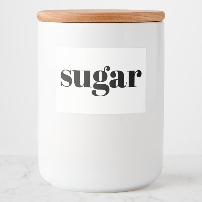 White Ceramic Kitchen Canisters Home Food Storage  Label (Front)