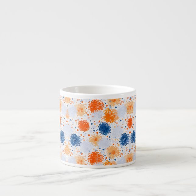 White ceramic mug featuring an abstract pattern  (Front)