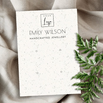 White Ceramic Texture Two Earring Display Logo Business Card by YellowFebPaperie at Zazzle
