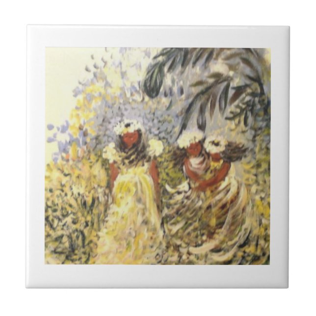 White Ceramic Tile for inlay or trivet! (Front)