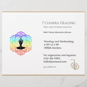 White Chakra Energy Healer Photo Reiki Horizontal Flyer