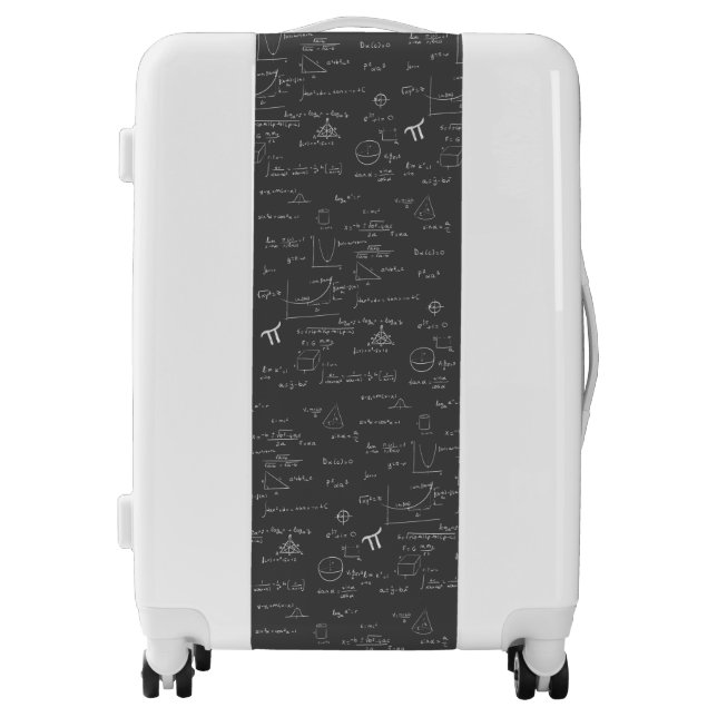 White Chalk Hand-Lettering Mathematics Equations Luggage (Front)