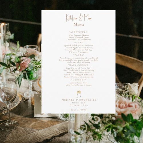 White Champagne Toast Engagement Party Full Menu