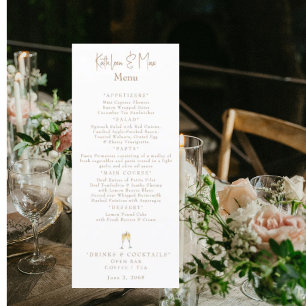 White Champagne Toast Engagement Party Long Full Menu