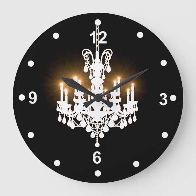 White Chandelier Clock (Front)