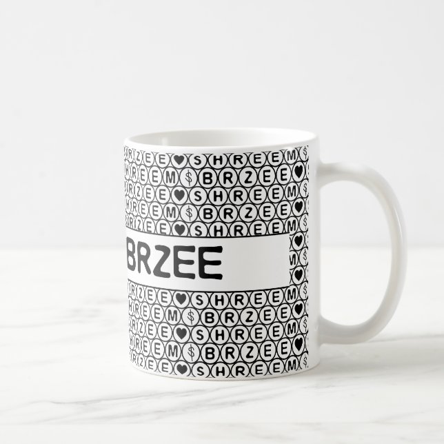 White Chant Shreem Brzee money mantra Coffee Mug (Right)