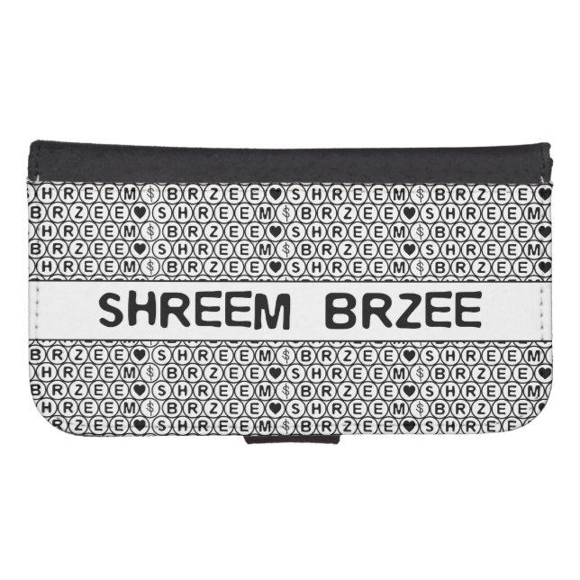 White Chant Shreem Brzee money mantra Samsung Galaxy Wallet Case (Front (Horizontal))