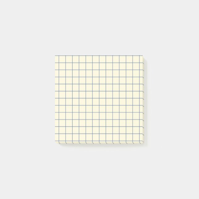 White Checkered Pattern Clean Grid Design Office  Post-it Notes (Front)