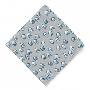 White chef hats on grey bandana