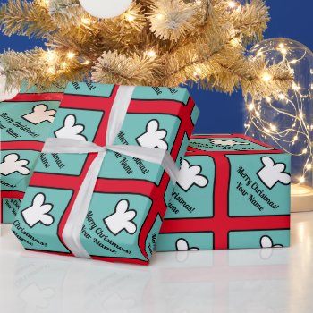 White Chef's Cook Hat Personalized Christmas Wrapping Paper by cookinggifts at Zazzle