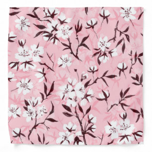 White cherry blossom bandana