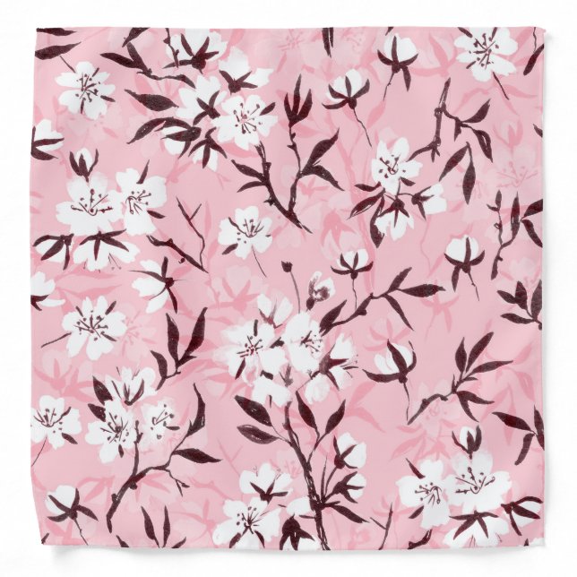 White cherry blossom bandana (Front)