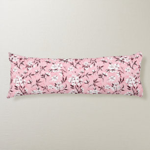 White cherry blossom body pillow