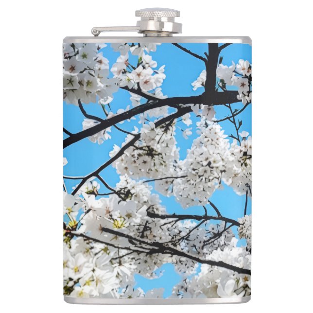White Cherry Blossom Flask (Front)