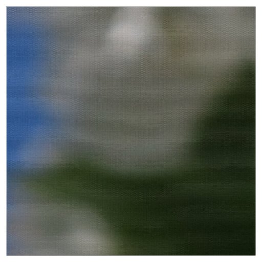 white cherry blossom in spring against a blue sky fabric