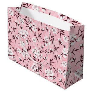 White cherry blossom large gift bag