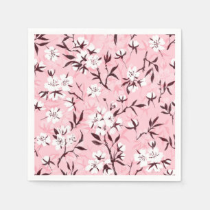 White cherry blossom napkins