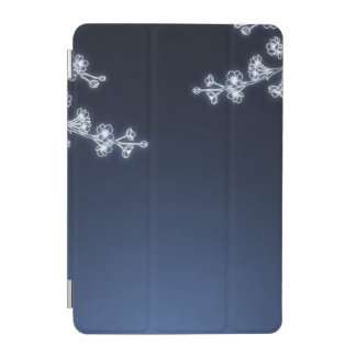 White Cherry Blossom Navy Background iPad Mini Cover